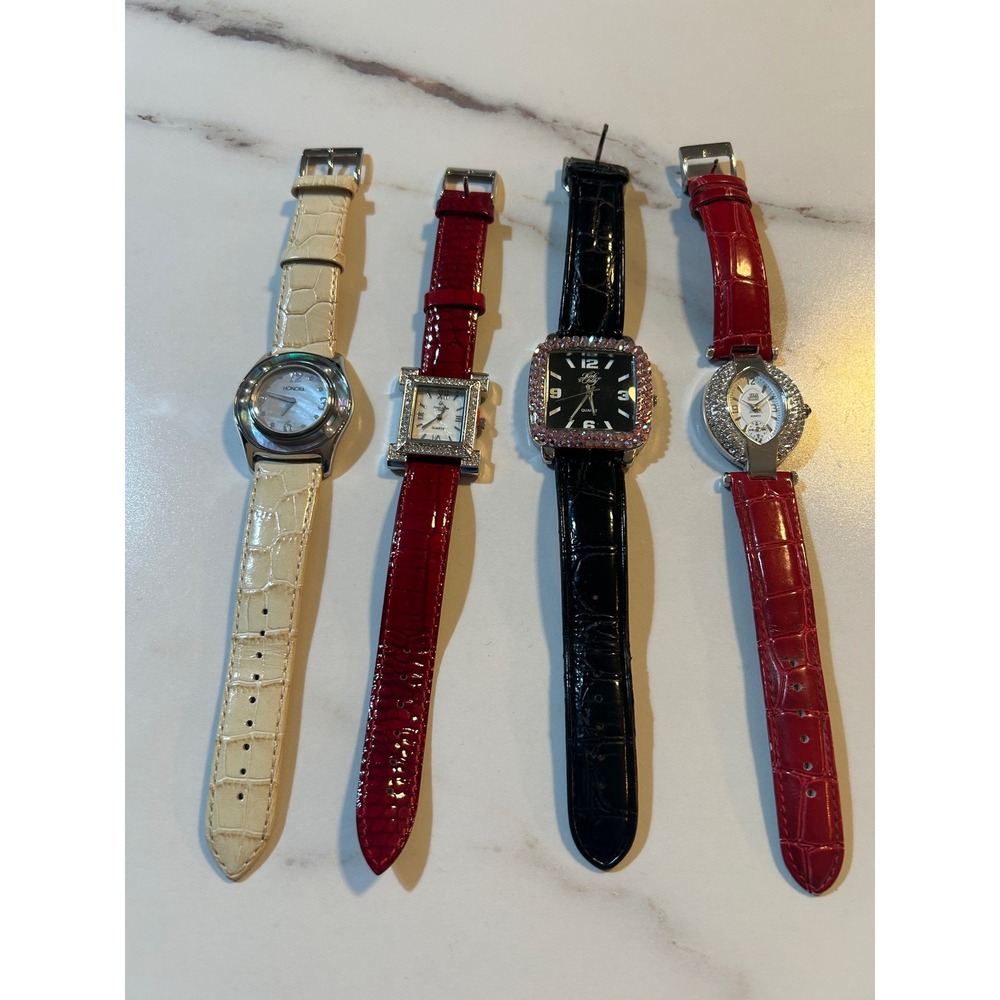 Designer Watch Lot Honora Kirks Folly Nolan Miller Louis Ardens Leather Straps